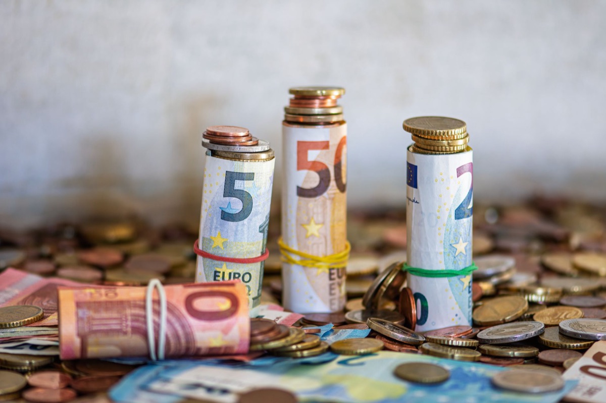 Stack of Euro currency representing the German economy