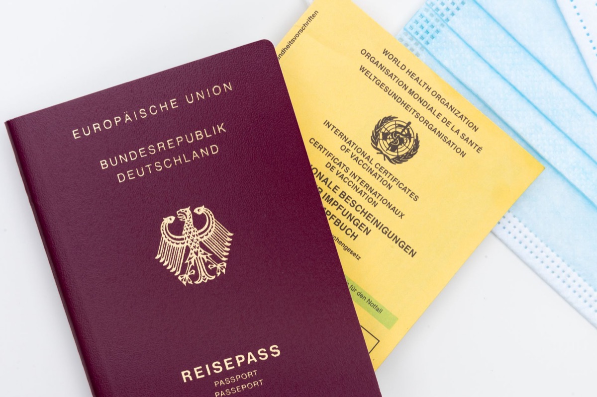 modern German health insurance card with blue background