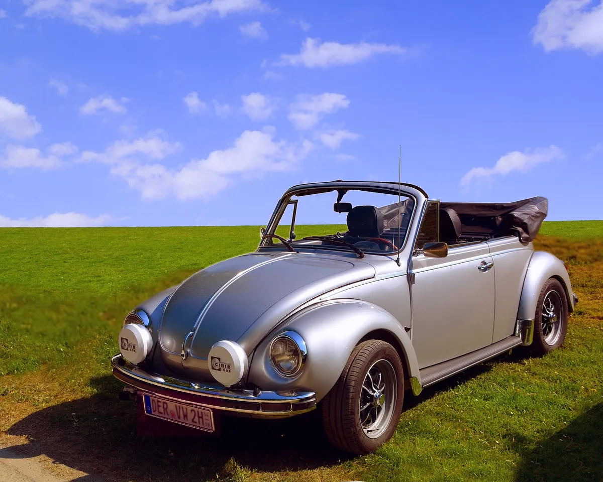 volkswagen, vw, car wallpapers, beetle, convertible, german car brand, automotive, car, oldtimer, classic, silver
