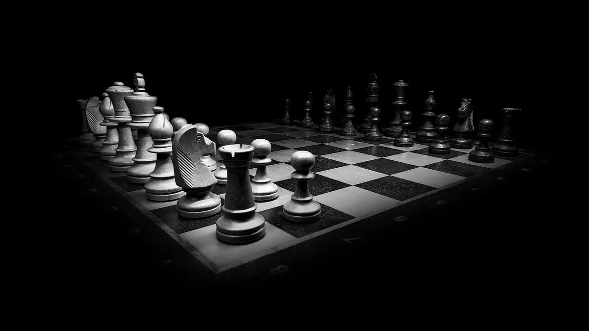 chess, board, game, board game, black and white, monochrome, pawns, king and queen, chess pieces, chess board, chess game, play, strategy, playing field, checke