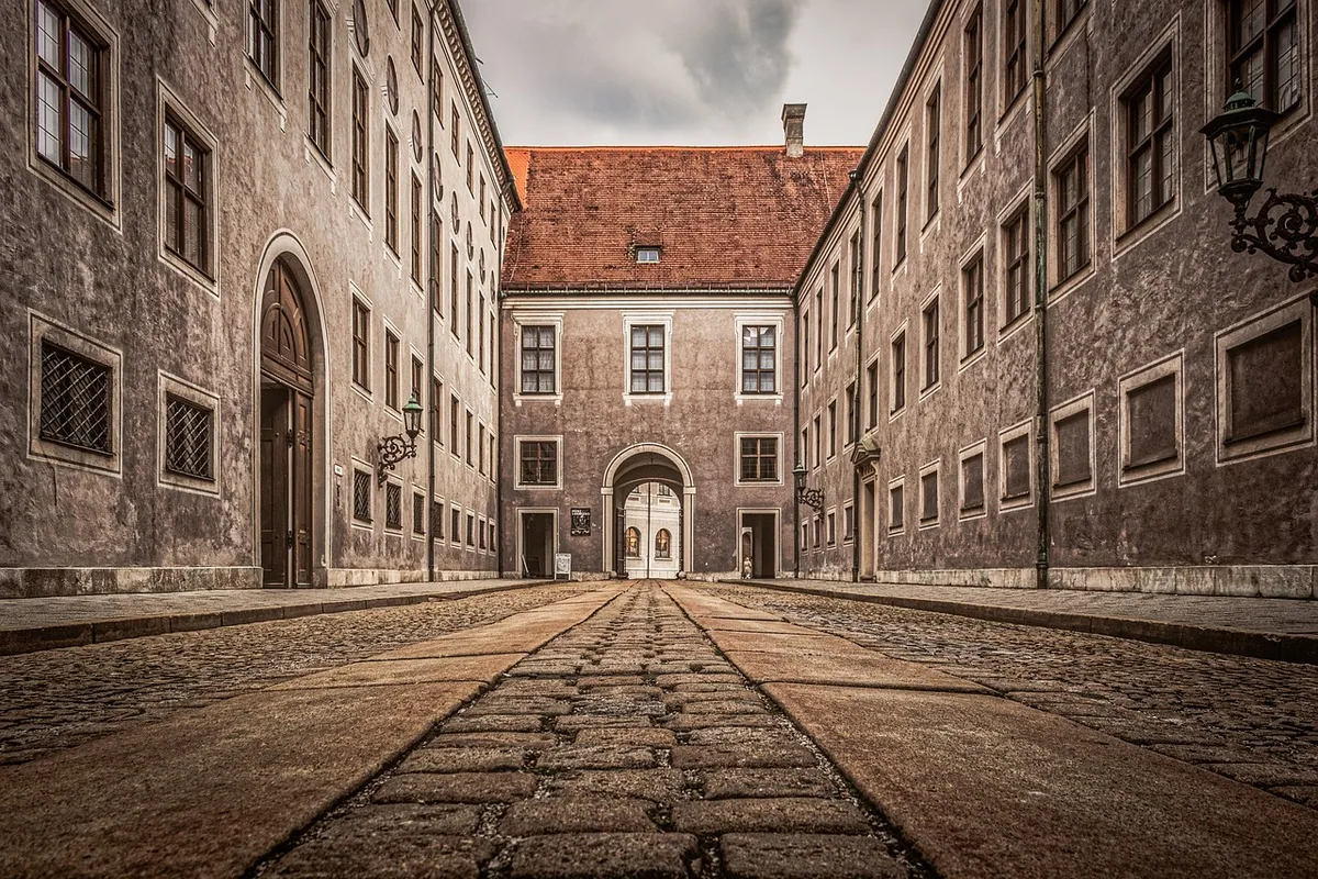 munich, alley, buildings, cobblestone, architecture, city, houses, city, city, city, city, city