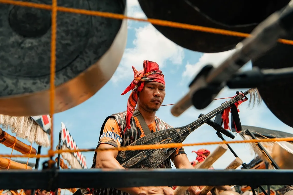 musician, traditional clothing, cultural festival, traditional music, festival, traditional, musical instrument, drum, man, ethnic, nature, outdoor, sky, blue,